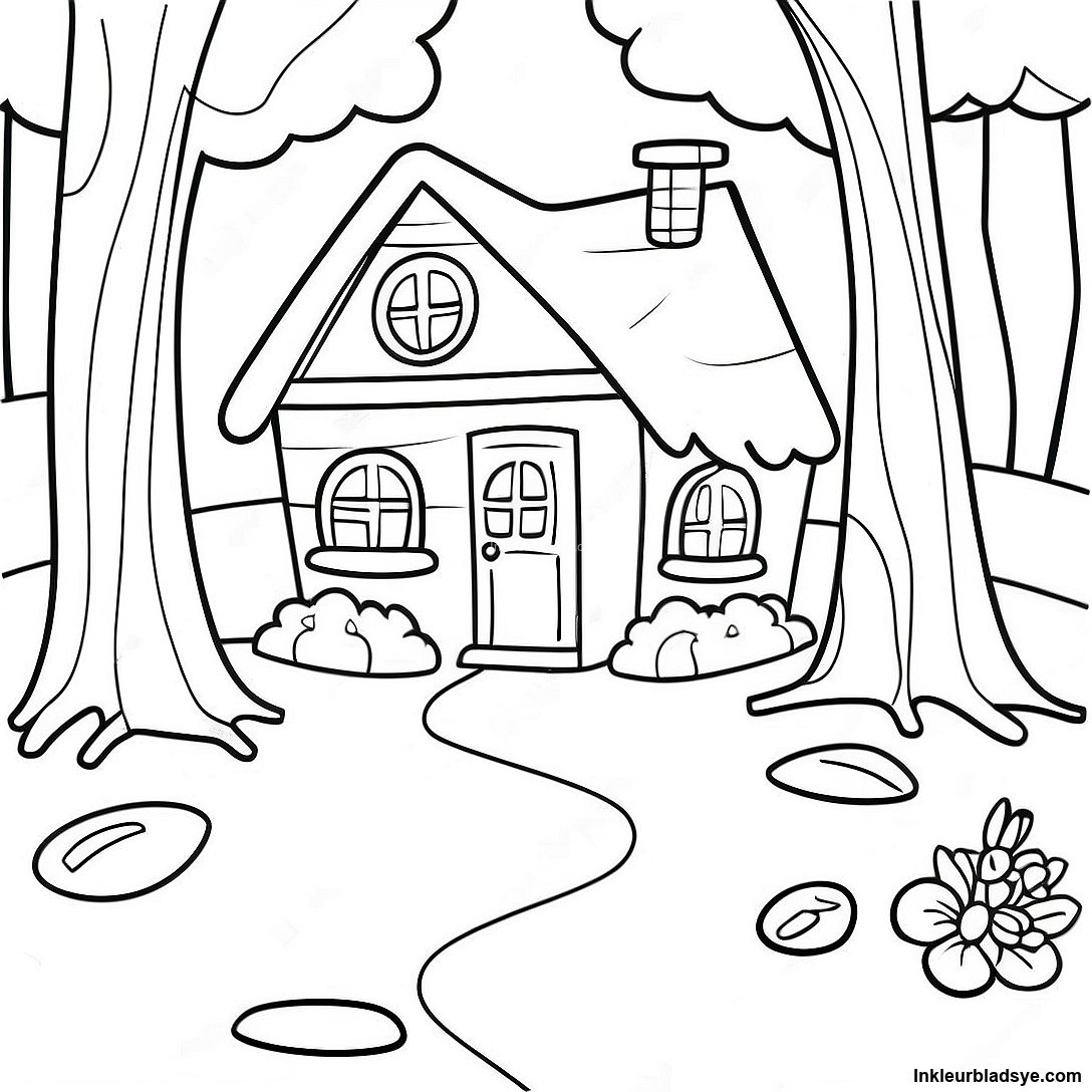 Gratis afdrukbare Betowerende Cottagecore Woud Inkleurblad inkleurblad uit die Verskeie-versameling — swart-en-wit omtrektekening vir kinders en volwassenes.