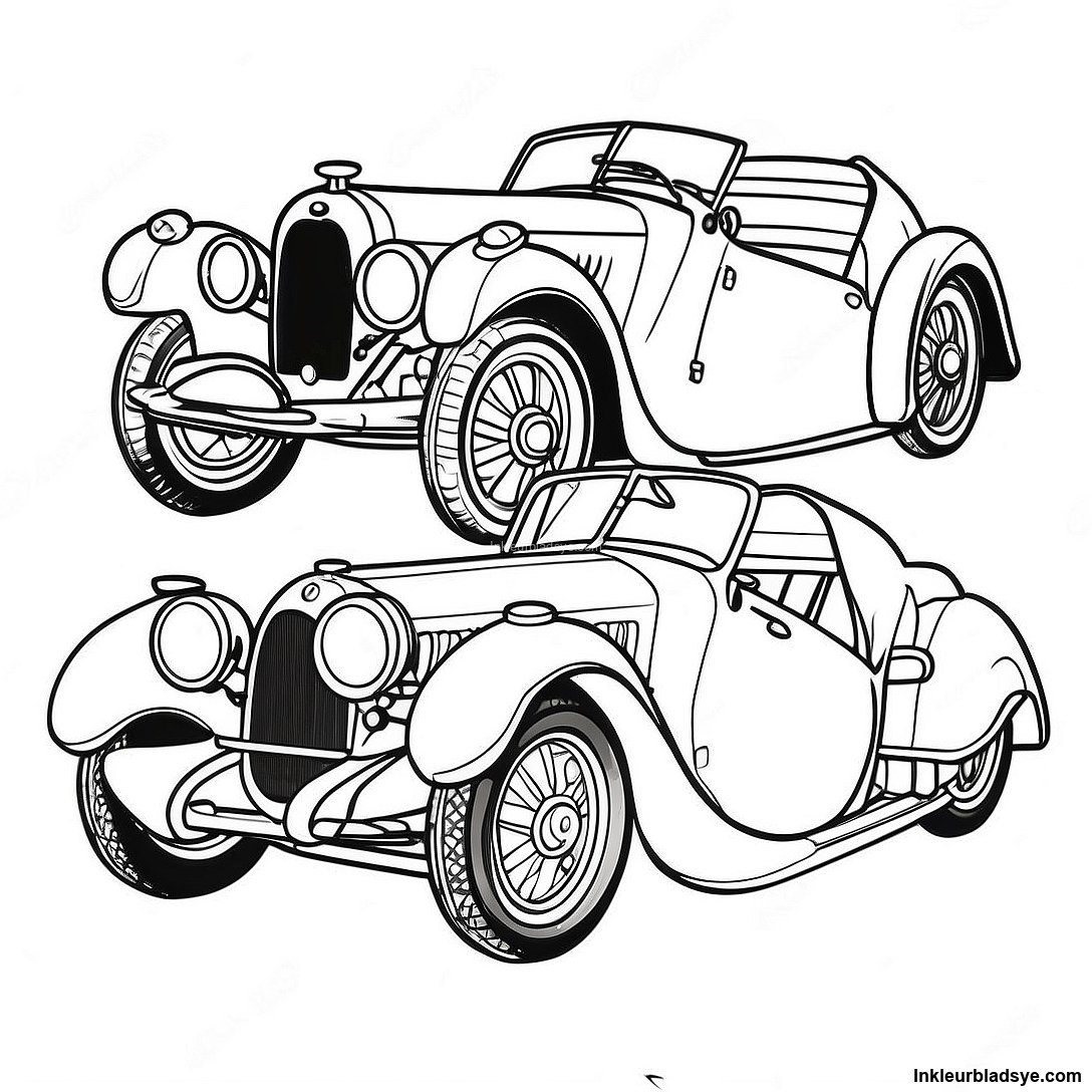 Vintage Bugatti Tipe 35 Inkleurblad 36056 7887