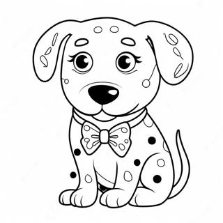 Schattige Dalmatiese Hond Met N Vlinderdas Inkleurblad 100039-38720