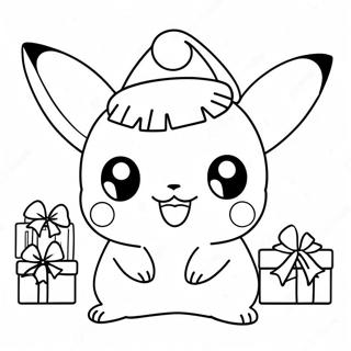 Kersfees Pikachu Inkleurbladsye