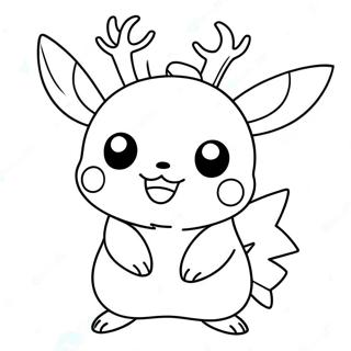 Oulike Pikachu Met Renbees Horings Inkleurblad 100143-38801