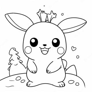 Oulike Pikachu Met Renbees Horings Inkleurblad 100143-38803