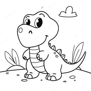 Gelukkige Dinosaurus In Liefde Inkleurblad 100321-38940