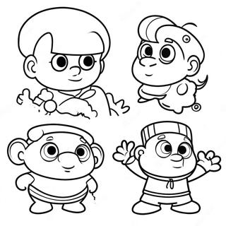 Grappige Obj Karakters Inkleurblad 100347-38957