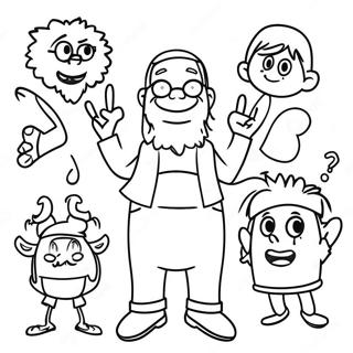 Grappige Obj Karakters Inkleurblad 100347-38958