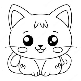 Schattige Kawaii Kat Inkleurblad 100573-39129