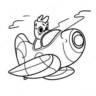 Avontuurlike Stitch Wat N Vliegtuig Vlieg Inkleurblad 1009-1297