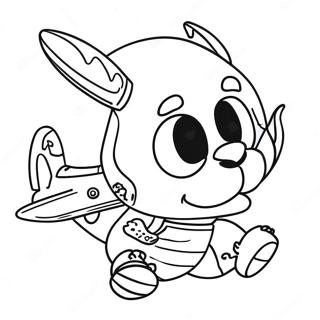 Avontuurlike Stitch Wat N Vliegtuig Vlieg Inkleurblad 1009-1299