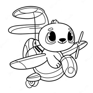 Avontuurlike Stitch Wat N Vliegtuig Vlieg Inkleurblad 1009-1300