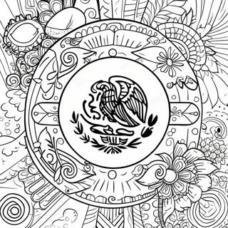 Gedetailleerde Mexikaanse Vlag Inkleurblad 101034-39495