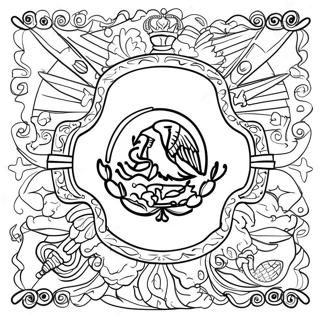 Mexikaanse Vlag Met Simbole Inkleurblad 101035 39499