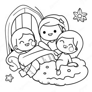 Slaappartytjie Pret Aktiwiteite Inkleurblad 101392-39875