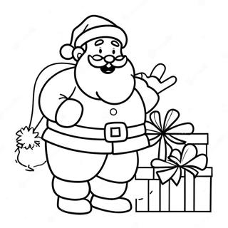 Vrolike Kersvader Wat Geskenke Aflewer Inkleurblad 101445-39923