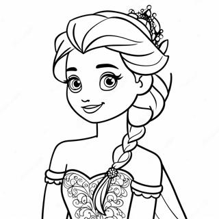 Pragtige Elsa Met Sprankelende Rok Inkleurblad 101654-40086