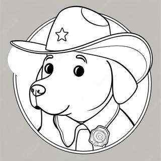 Schattige Sheriff Labrador Met Badge Inkleurblad 101678-40097