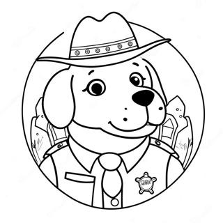 Schattige Sheriff Labrador Met Badge Inkleurblad 101678-40098