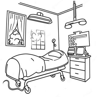Oulike Hospitaal Kamer Inkleurblad 101806-40199
