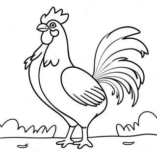 Majestueuse Volstruis Wat By Sonop Kraai Inkleurblad 101858 40241