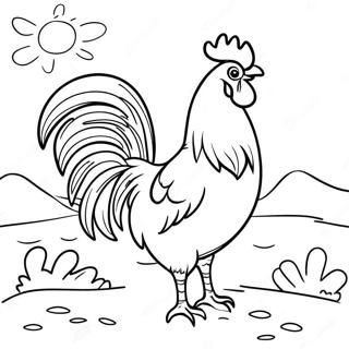 Majestueuse Volstruis Wat By Sonop Kraai Inkleurblad 101858 40242