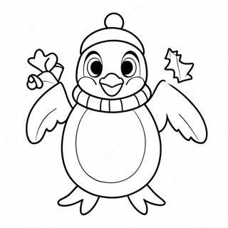 Vrolike Kersfees Pinguin Inkleurblad 102375-40651