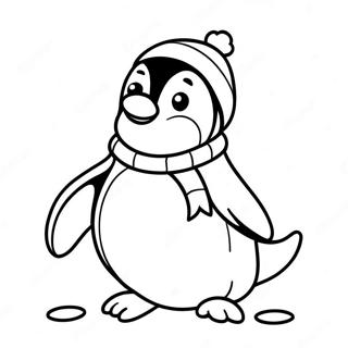 Vrolike Kersfees Pinguin Inkleurblad 102375-40652