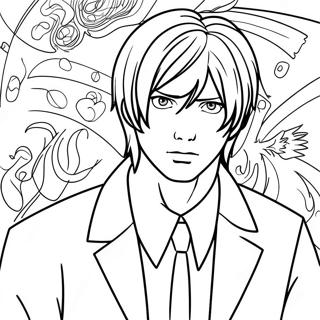 Light Yagami Met Death Note Inkleurblad 102450-40697