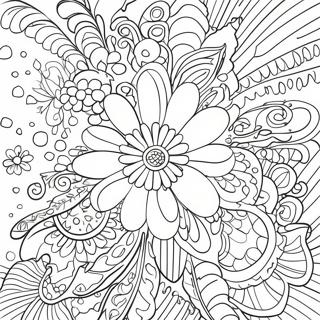 Levendige 70s Blom Krag Inkleurblad 103123-41232