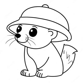 Schattige Fret In N Hoed Inkleurblad 103147 41243