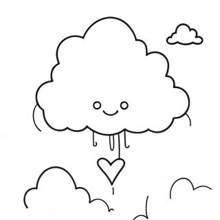 Speelse Stoom Wolk Inkleurblad Inkleurbladsye