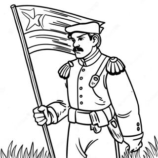 Burgeroorlog Vlag Draer Inkleurblad 103354 41411