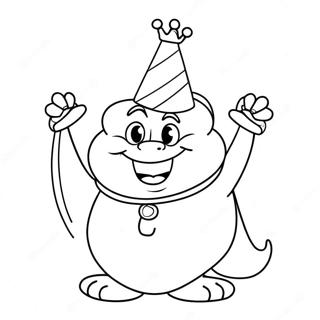 Grappige Koning Boo Met N Partytjie Hoed Inkleurblad 103405 41449