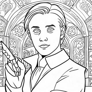 Draco Malfoy Met Tovenaarsstaf Inkleurblad 103658 41639