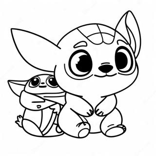 Stitch En Baby Yoda Inkleurblad 103787-41736