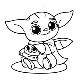 Avontuurlike Stitch En Baby Yoda Inkleurblad 103789-41743