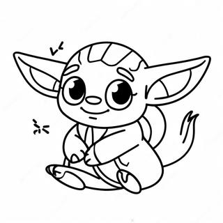 Speelse Stitch Met Baby Yoda Inkleurblad 103790-41748