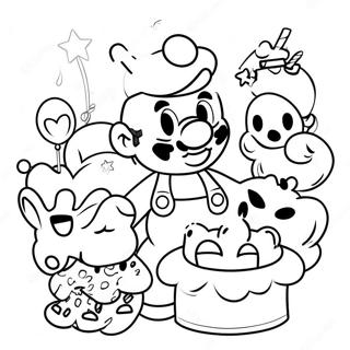 Mario En Vriende Verjaardag Partytjie Inkleurblad 103893-41824