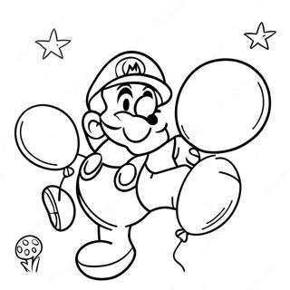 Mario Verjaardag Ballonne Inkleurblad 103895-41832