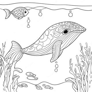 Sag Blou Walvis Onderwater Inkleurblad 103972 41885