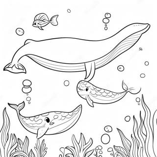 Gelukkige Blou Walvis Gesin Inkleurblad 103973 41889