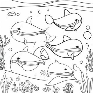 Gelukkige Blou Walvis Gesin Inkleurblad 103973 41890