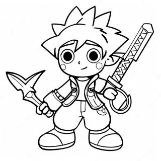 Sora Met Keyblade Inkleurblad 104277-42118