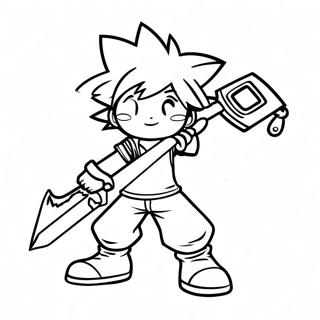 Sora Met Keyblade Inkleurblad 104277-42119