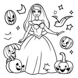 Barbie Halloween Inkleurbladsye