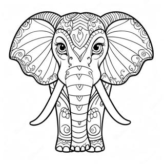 Elegante Afrikaanse Olifant Inkleurblad 104998 42681