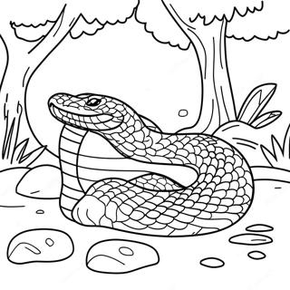 Realistiese Anaconda In Die Jungle Inkleurblad 105433-43030