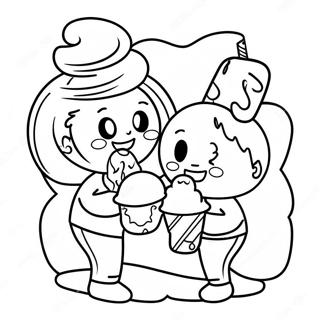 Soet Paartjie Wat Roomys Deel Inkleurblad 105486-43075