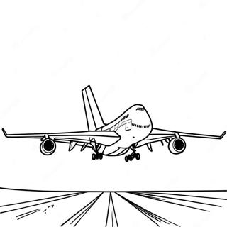 A380 Vliegtuig Op Die Landingsbaan Inkleurblad 105564-43133