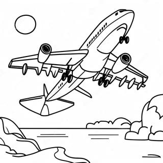 A380 Vliegtuig Wat Opstyg Inkleurblad 105566-43141