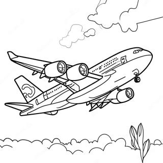 A380 Vliegtuig Wat Opstyg Inkleurblad 105566-43143