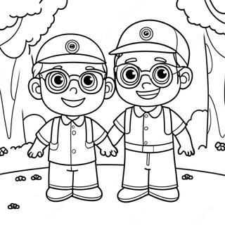 Blippi En Meekah Speel In Die Park Inkleurblad 105589-43156